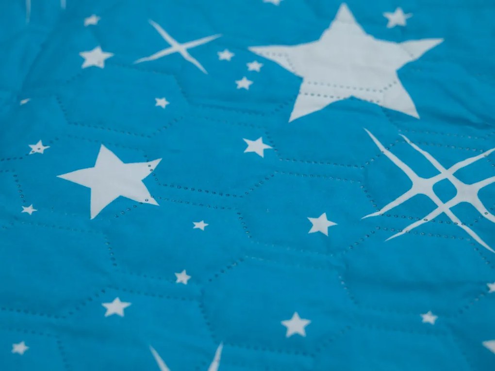 Cuvertura de pat cu model NIGHT SKY HEXAGON, turcoaz Dimensiune: 170 x 220 cm