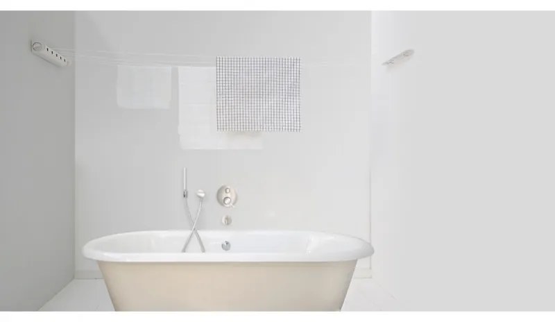 Uscator de rufe rabatabil Brabantia Pull-out 90300175, 22 m, Montare pe perete, Blocare automata, Rezistent la coroziune, Alb