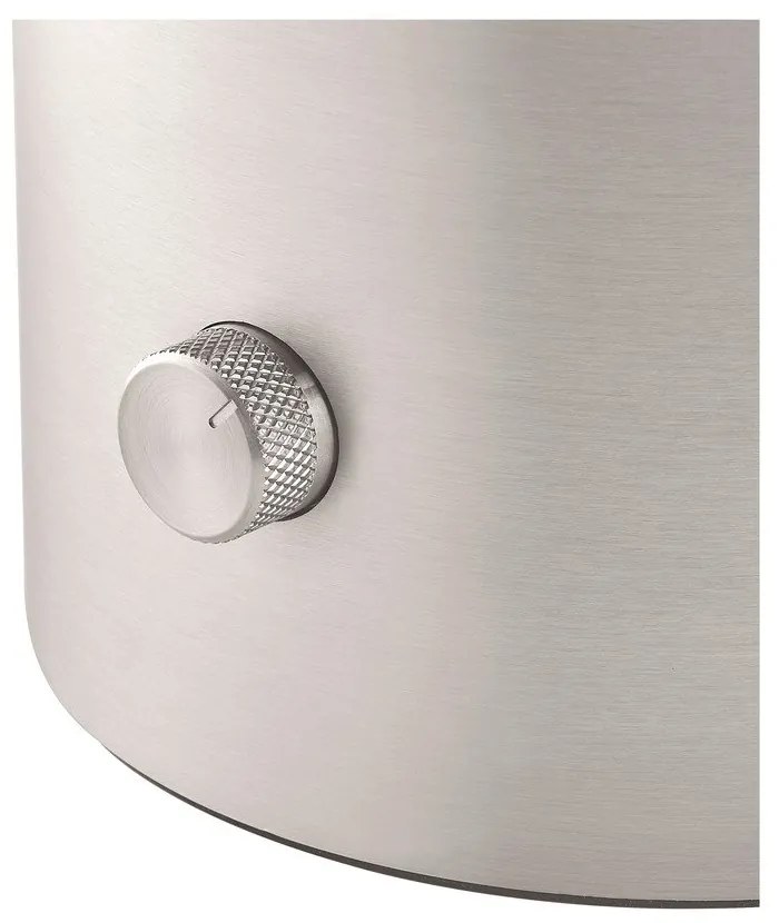 Veioză argintie LED din aluminiu cu abajur din sticlă (înălțime 32 cm) Iris – Blomus