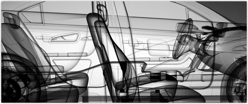 Tablou - 3D model mașina (120x50 cm)