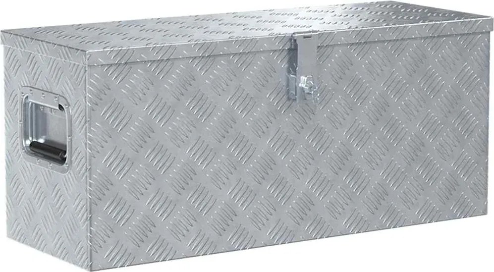 vidaXL Cutie din aluminiu, 80 x 30 x 35 cm, argintiu