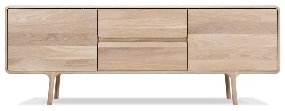 Comodă TV din lemn masiv de stejar Gazzda Fawn Natural