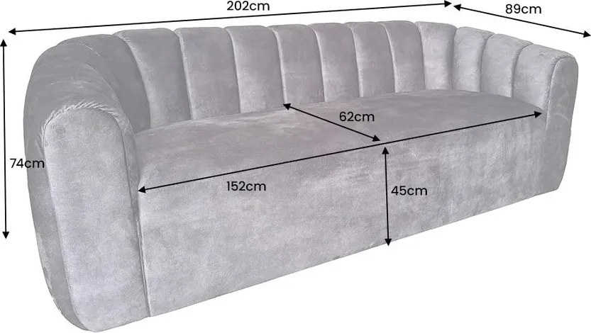 Canapea 3 locuri, Catifea Antracit, Babylon A-44510 VC