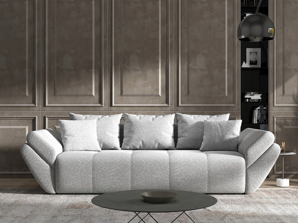 Canapea extensibilă dumonde cu ladă de depozitare si sezut confortabil din spuma high-density, Berlin Euphoria Dove 250x100 cm