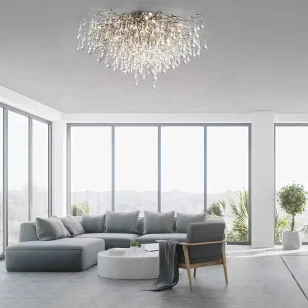 Paul Neuhaus 8092-55 - lustră aplicată ICICLE, 14xG9/40W/230V, Ø 100 cm, crom