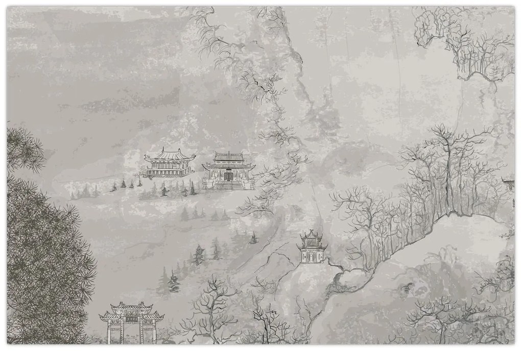 Tablou - Peisaj chinezesc (90x60 cm)