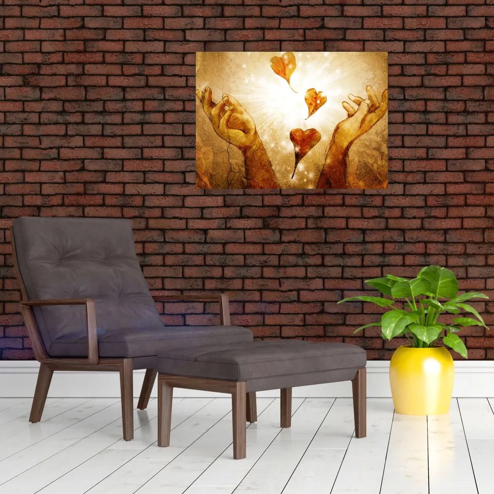 Tablou - pictura mâinilor pline de dragoste (70x50 cm)