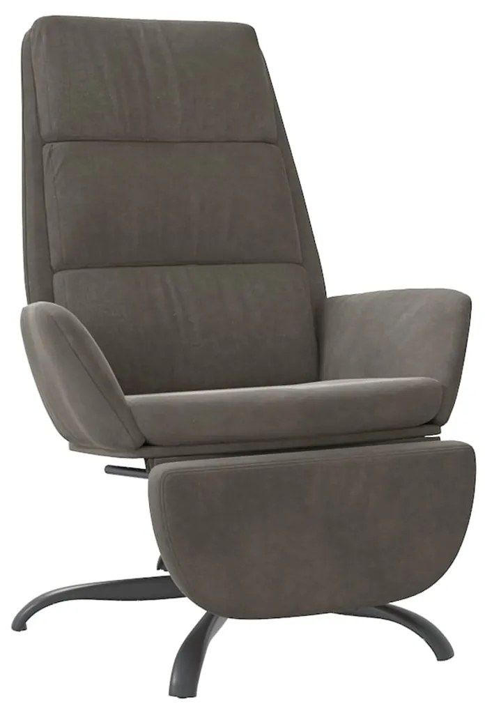 3097909 vidaXL Scaun de relaxare cu taburet, gri închis, catifea