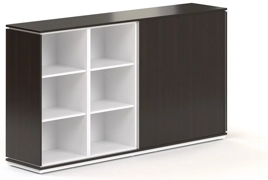 Dulap mediu Creator 202,2 x 44,5 x 115,5 cm, alb / wenge