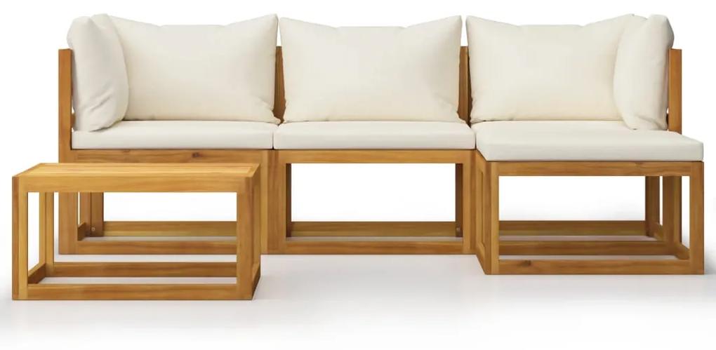 45916 vidaXL Set mobilier grădină cu perne, 5 piese, lemn masiv acacia