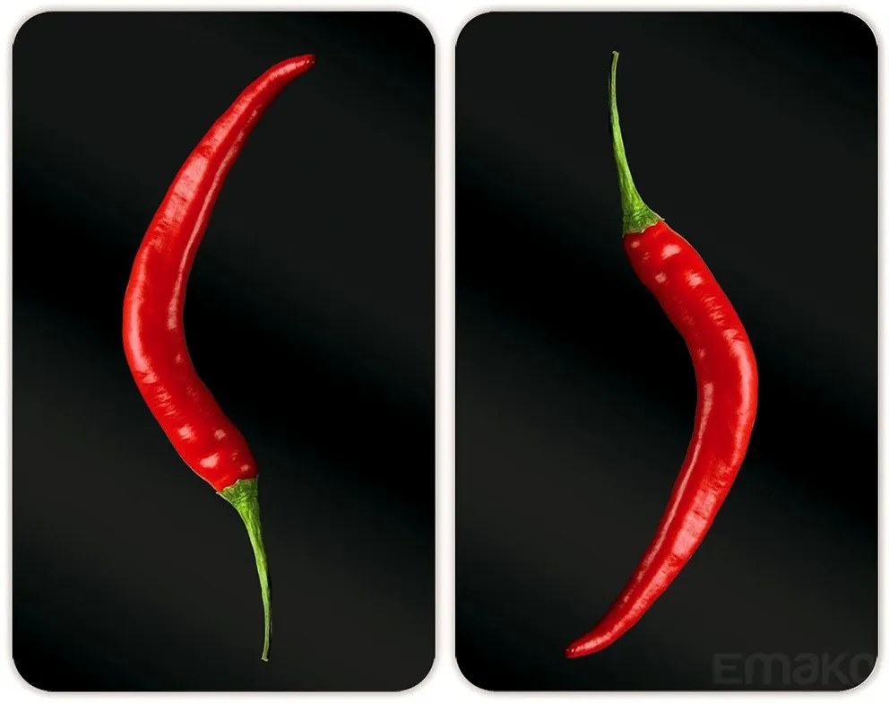 Plăci de protecție pentru aragaz, HOT CHILI – 2 bucăți, WENKO, ardei iute