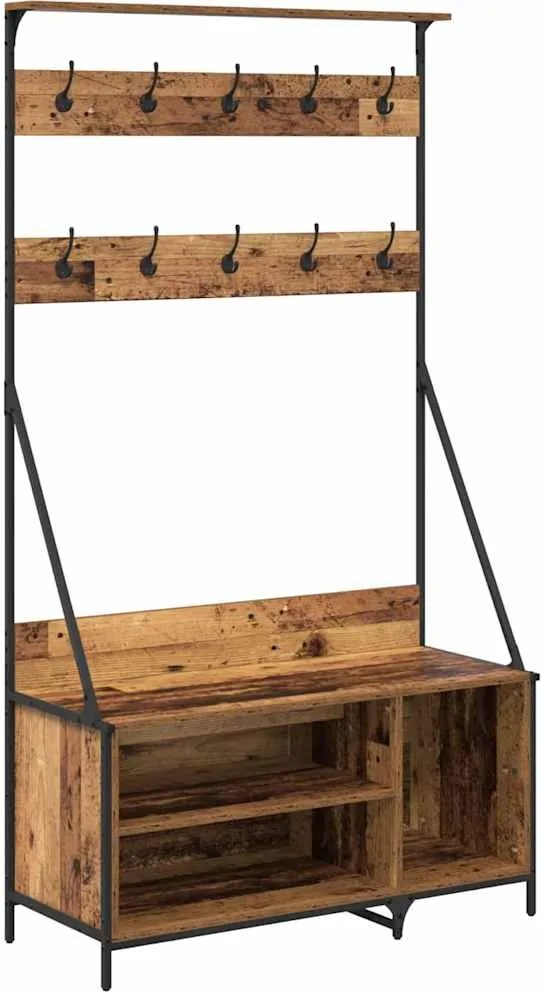 vidaXL Suport pentru Hârtie Lemn Vechi 100 x 41 x 184 cm Lemn compozit