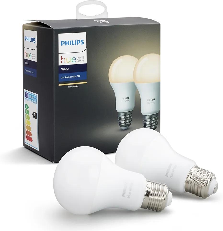 SET 2x Bec dimmabil LED Philips HUE WHITE E27/9W/230V