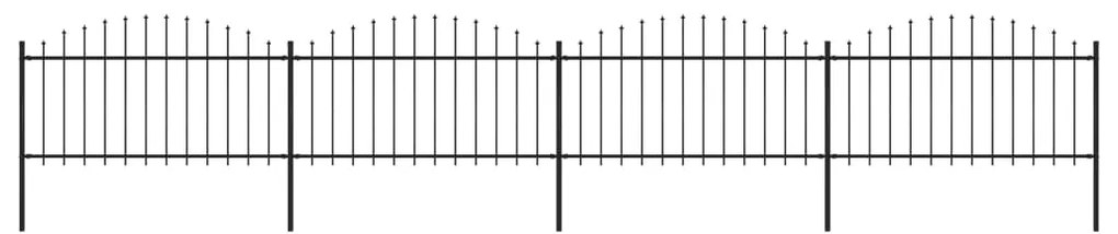 vidaXL Gard de grădină cu vârf tip suliță din oțel 714,5x150 cm, negru