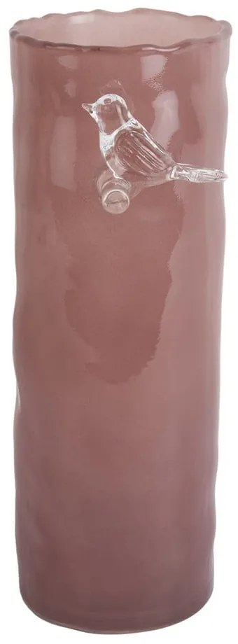 Vază roz din sticlă (înălțime 27 cm) Bird On Branch – PT LIVING