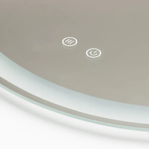 Brilagi-LED Oglindă AVA ECO LED, cu dimmer, cu sticlă fumurie, cu încălzire anti-aburire și iluminare integrată, LED 11,5W/230V Ø60 cm IP44