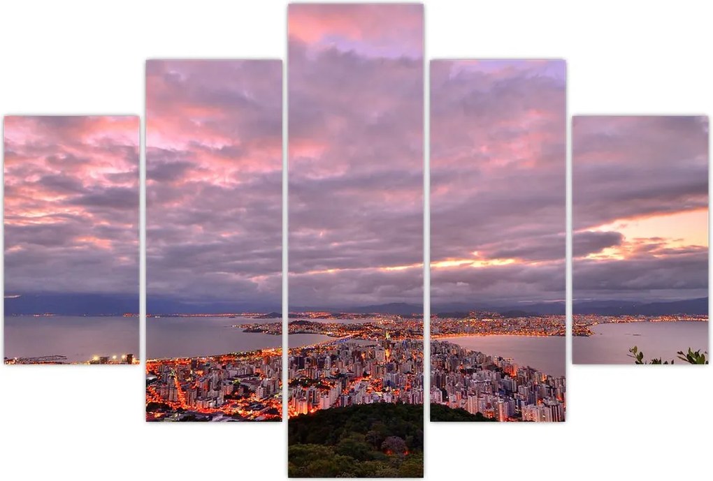 Tablou - Amurg la oraș (150x105 cm)