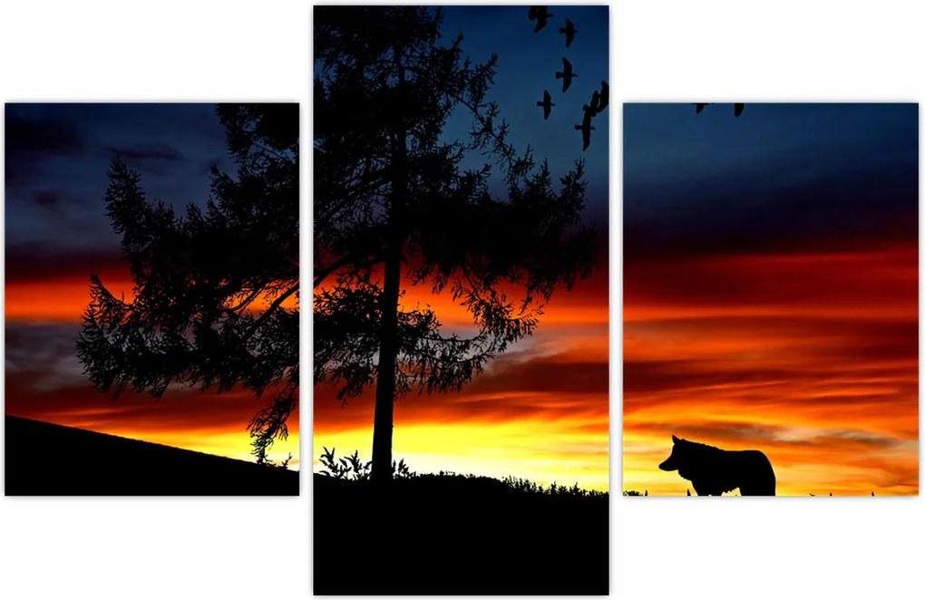 Tablou - Silueta unui lup (90x60 cm)