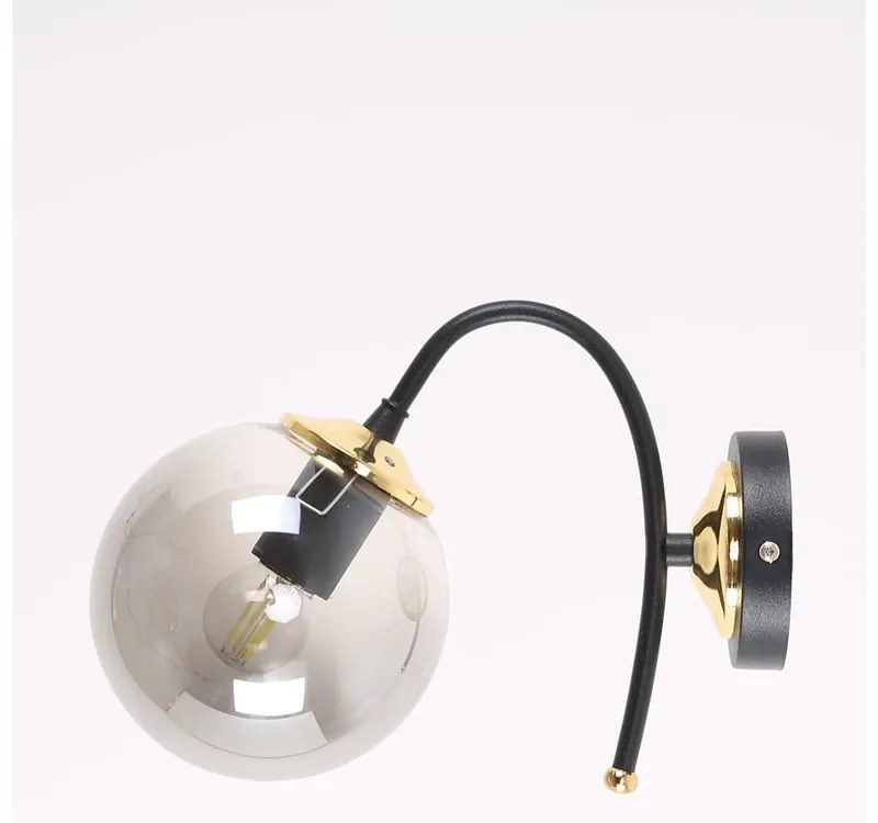 Aplică de perete negru-gri ø 15 cm Yoyo – Squid Lighting