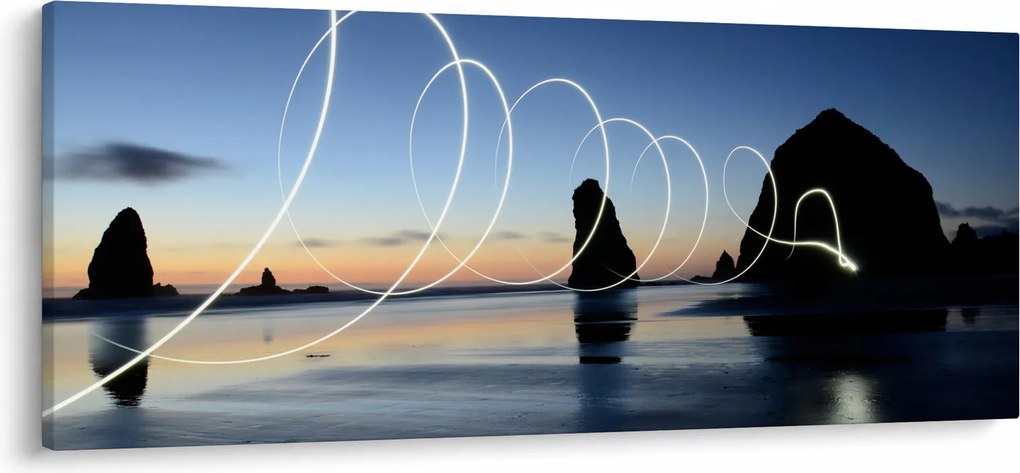 Tabloul - plaja în apus de soare (120x50 cm)
