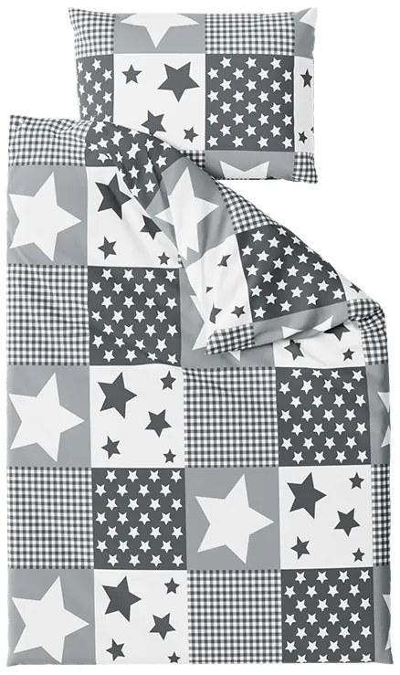 Lenjerie de pat din bumbac Culoare gri, WHITE BOX