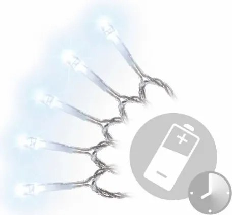 Lanț cu LED-uri de Crăciun - 5 m, 50 de diode, alb rece