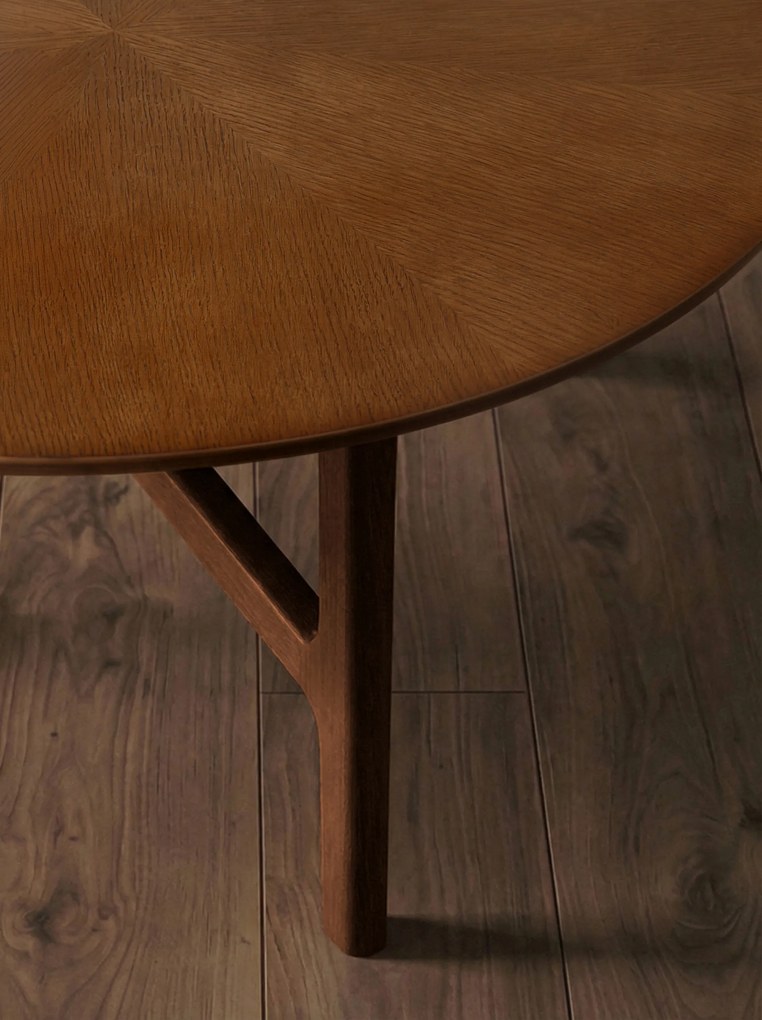 MAZZONI EXPORT BELLUNO Nuc Natural (Maro Închis) - MĂSUȚĂ DE CAFEA DIN LEMN Ø65 cm ROTUNDĂ MODERN CLASSIC