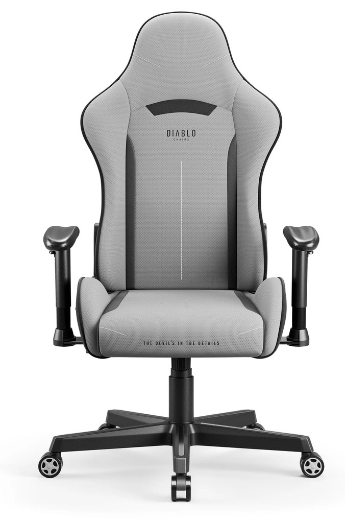 Scaun gaming Diablo X-Starter din țesătură gri