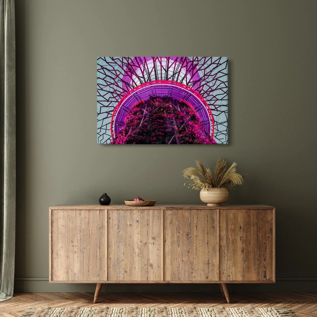Tablou abstrac - crengi violete (90x60 cm)