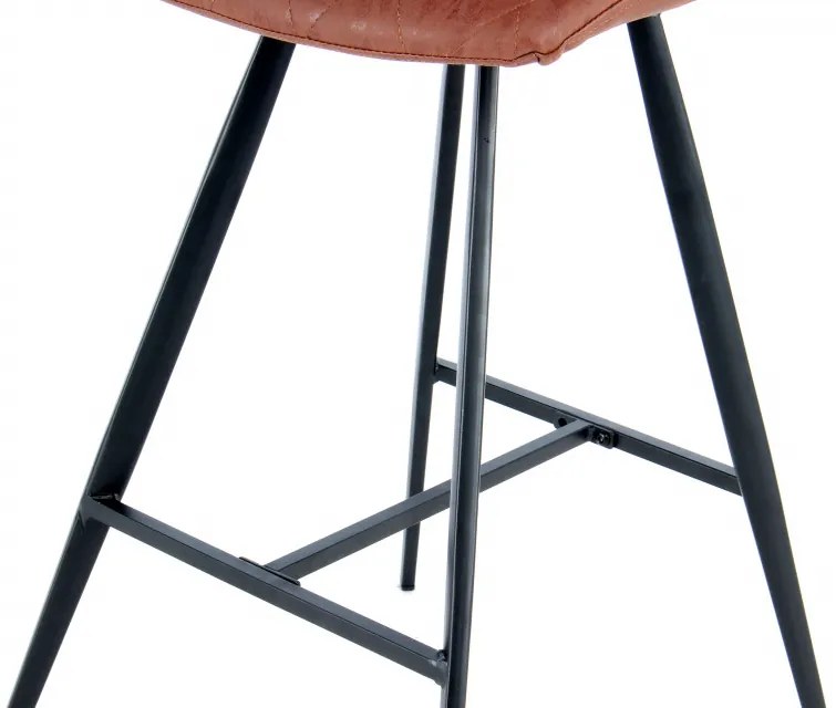 Set 2 scaune de bar cu aspect de piele Frances maro