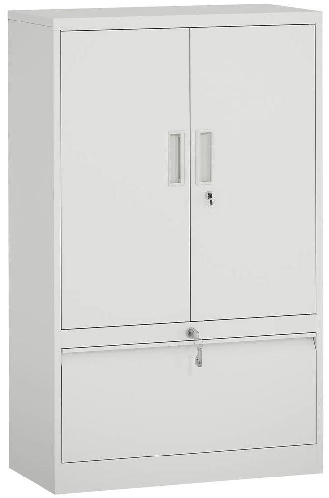 HOMCOM Dulap pentru Birou cu Raft Interior Reglabil și Sertar Alb | Aosom Romania