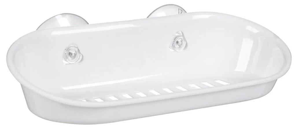 Sapuniera din plastic suspendabila cu ventuze, 22.5x10.5x5.5 cm