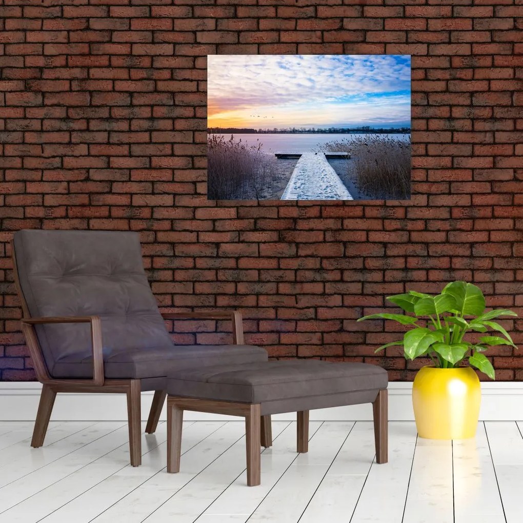 Tablou - Lac înghețat, Ełk, Mazury, Polonia (70x50 cm)