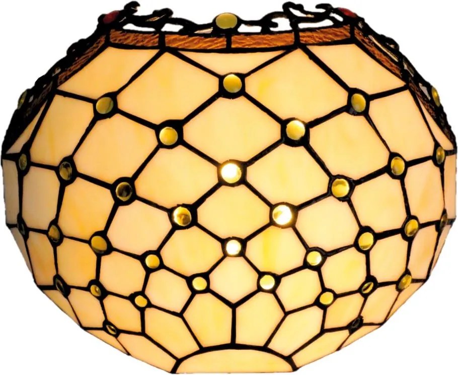 Brilagi - Aplică de perete Tiffany din vitraliu IVORIU 1xE14/40W/230V