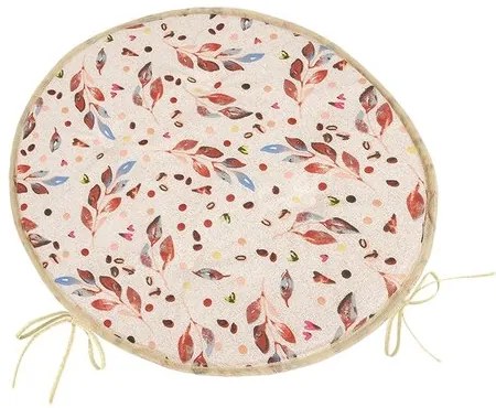 Pernă de scaun Bellatex Berta rotundă netedă Frunze maro, bej, diametru 40 cm