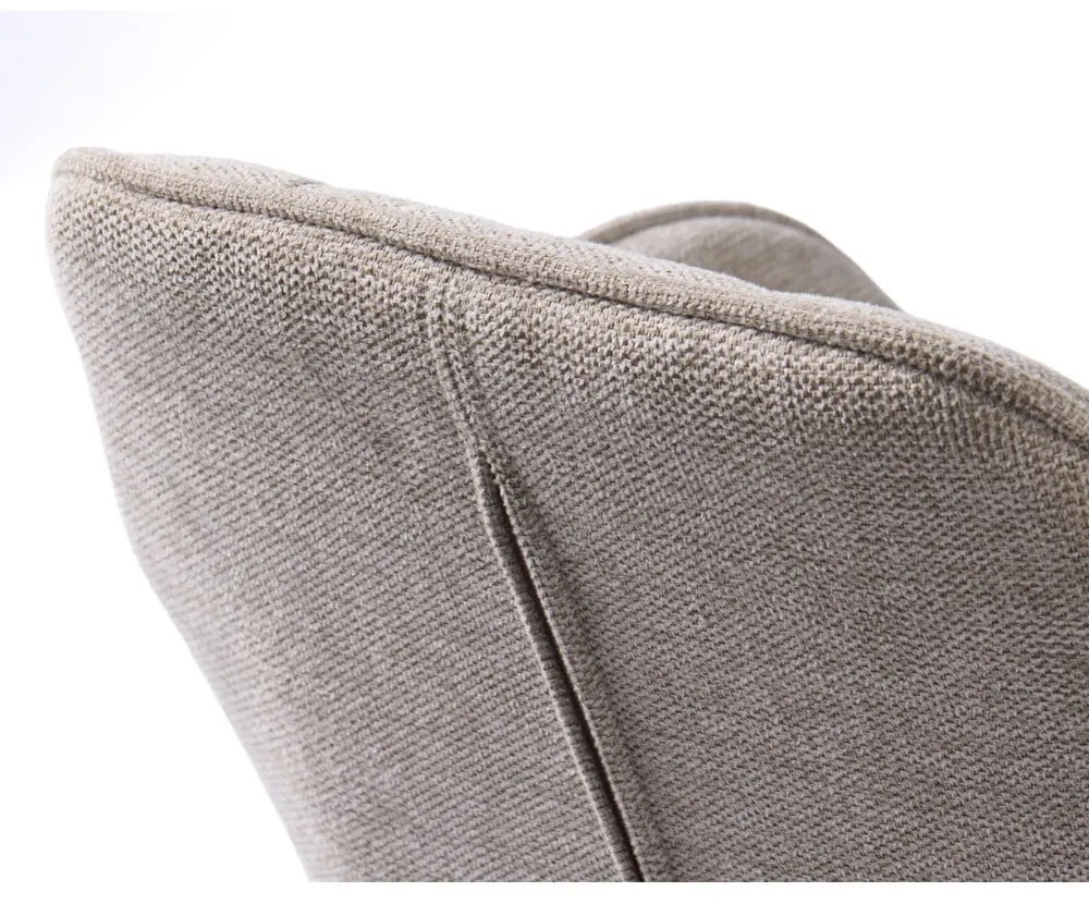 Scaun de bar bej cu înălțime ajustabilă/cu cotiere tapițat (înălțime șezut 65 cm) Nolan – Unique Furniture