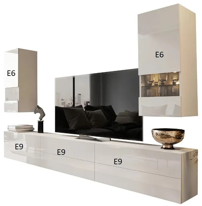 Mobilier living Berny 46 (alb + alb lucios). 1041468
