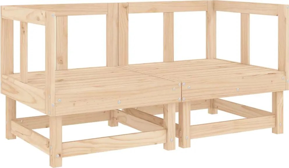 vidaXL Canapea de colț de grădină, 2 buc., lemn masiv de pin