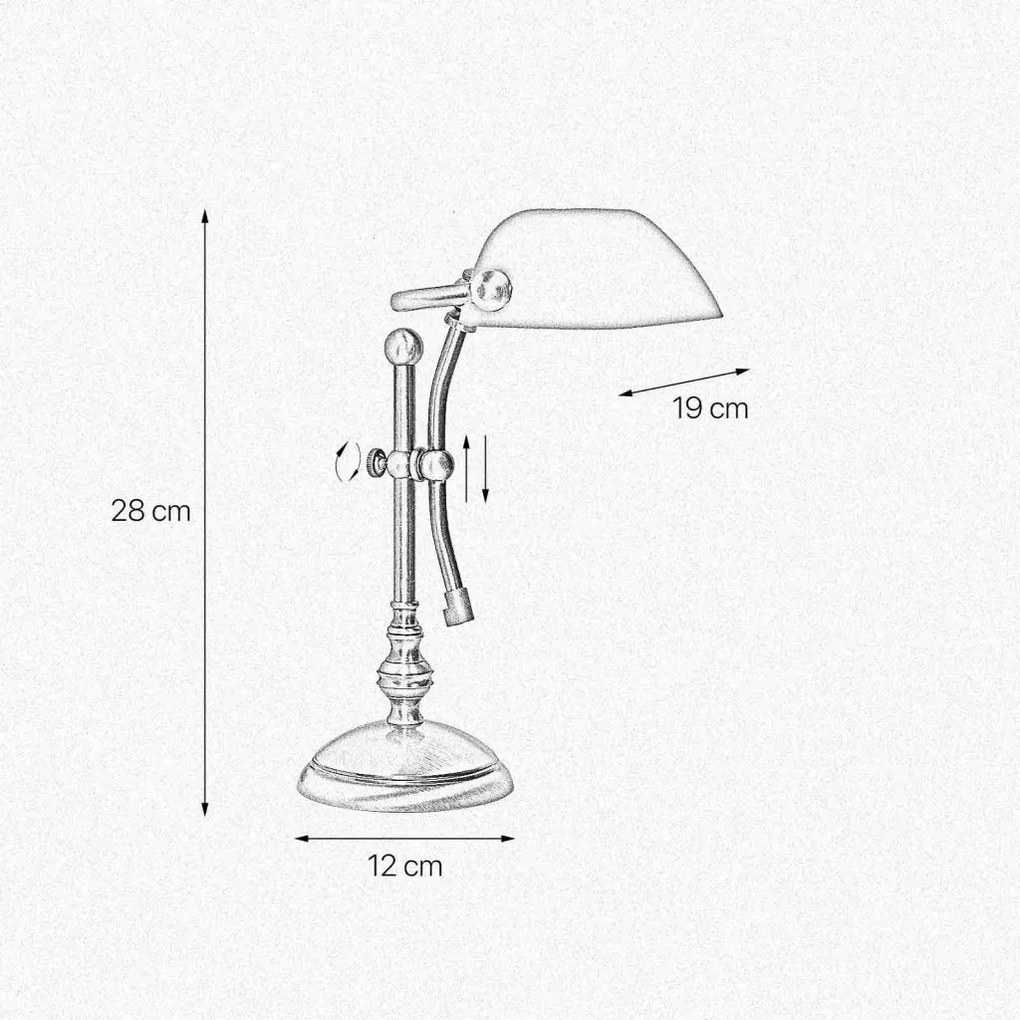Lampa de birou din alama design clasic Banker