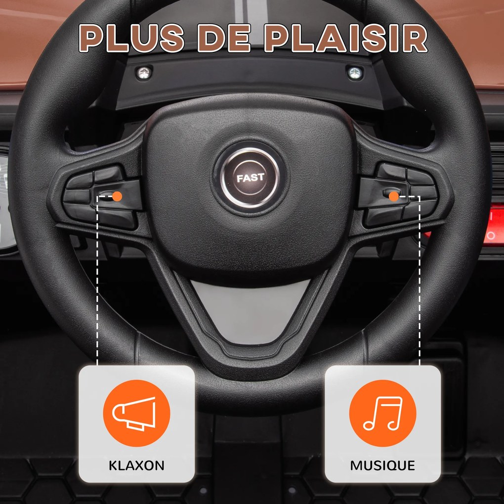 AIYAPLAY Mașină electrică pentru copii UTV buggy electric pentru copii cu telecomandă 2.4Ghz 2 motoare 103L x 69l x 59H cm maro | Aosom Romania