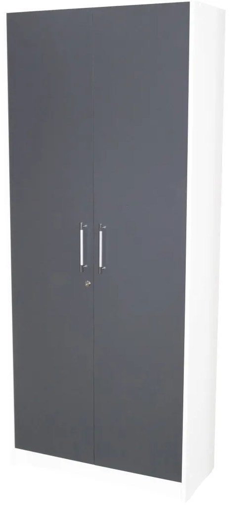 Dulap birou documente alb cu gri