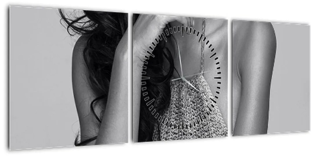Tablou - Femeia stând jos (cu ceas) (90x30 cm)