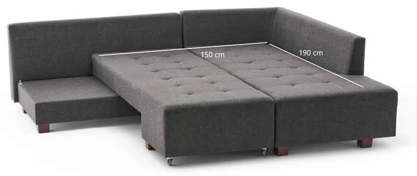 Colțar gri închis extensibil (colț pe partea dreaptă) Manama – Balcab Home