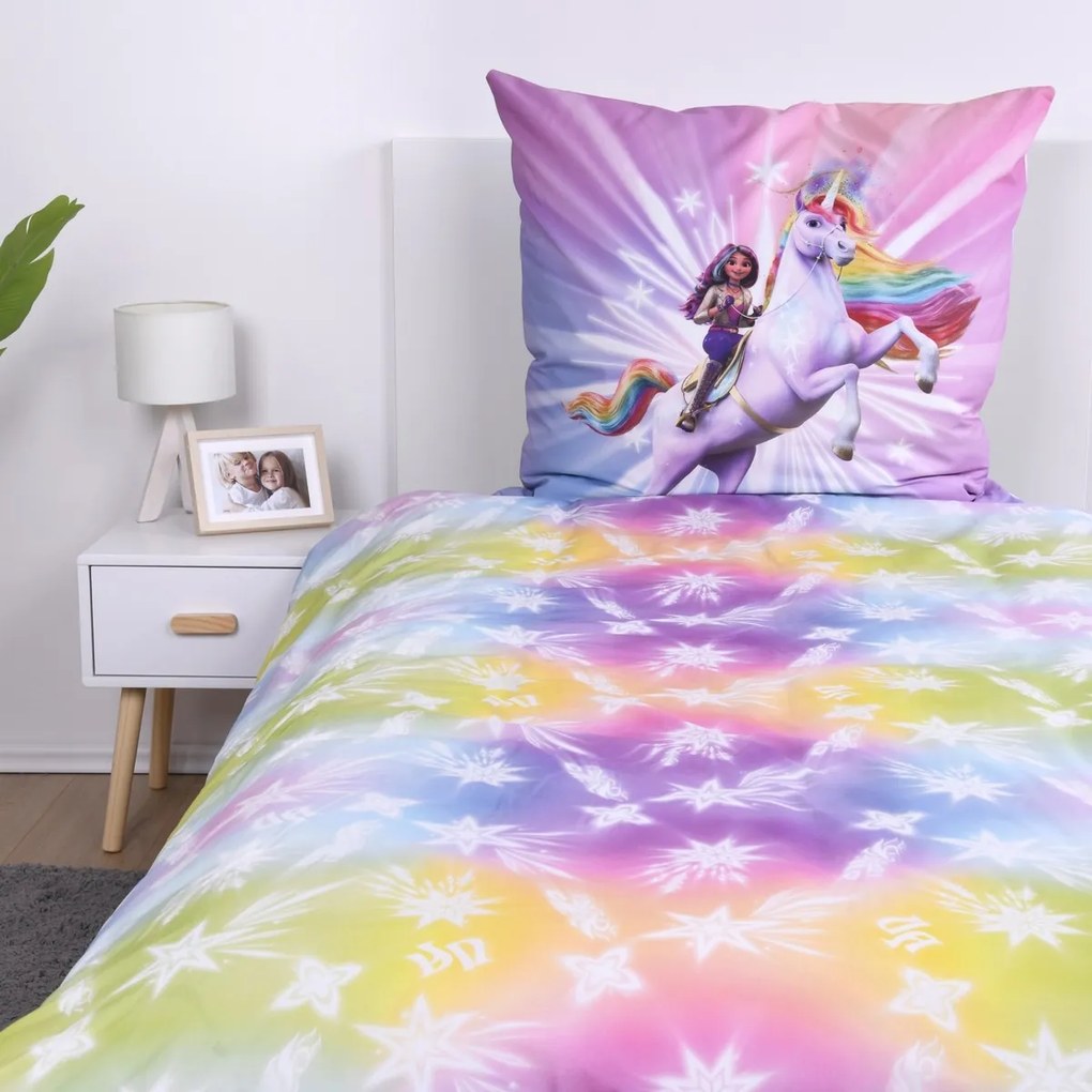 Lenjerie de pat din bumbac Herding UnicornAcademy, 135 x 200 cm, 80 x 80 cm, 135 x 200 cm, 80 x 80 cm