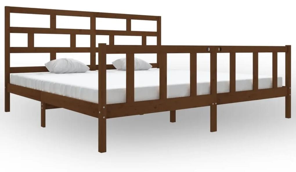 3101371 vidaXL Cadru de pat, maro miere, 200x200 cm, lemn masiv de pin