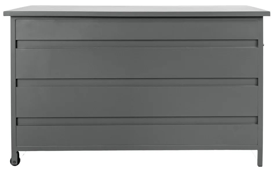 Ladă de grădină Cassis, aluminiu, gri, mediu, 130x60x75 cm, 450 L