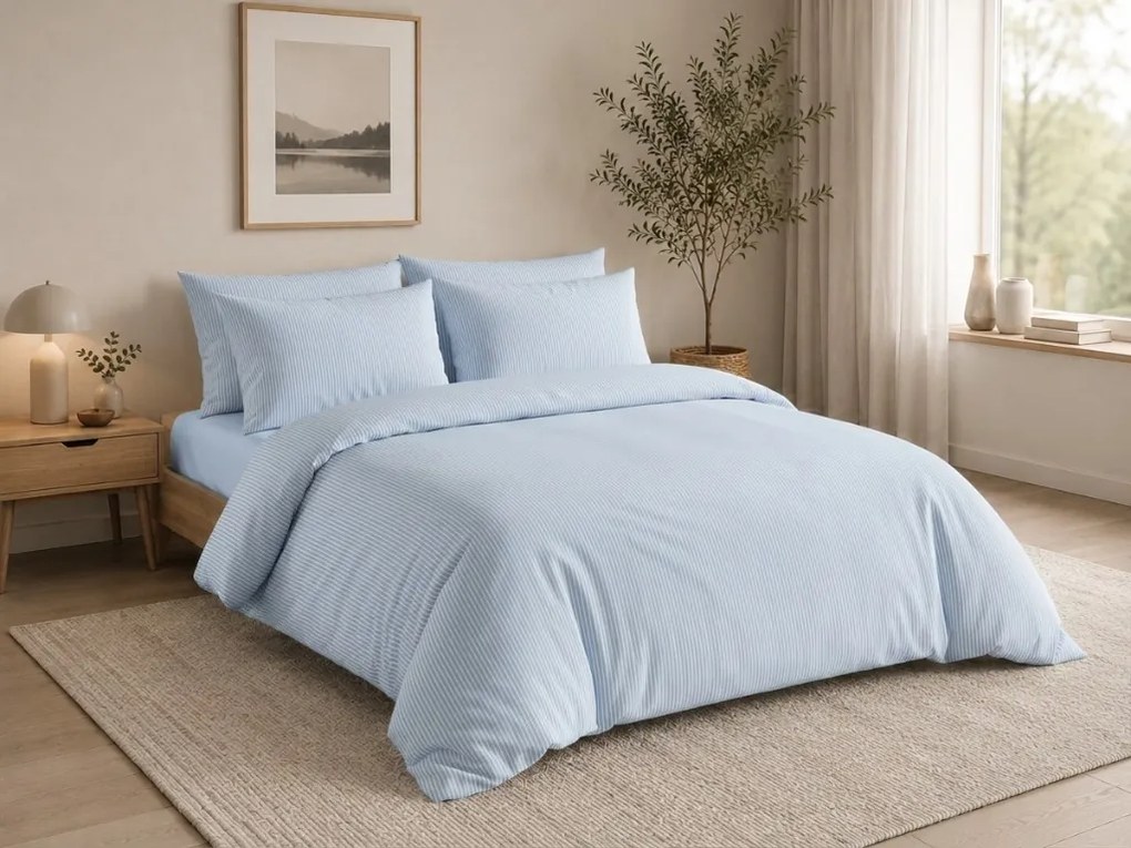 Lenjerie de pat din bumbac LINIE BLUE bleu deschis Dimensiune lenjerie de pat: 70 x 90 cm | 140 x 200 cm