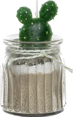 Lumanare Cactus din sticla si ceara 9cm - modele diverse