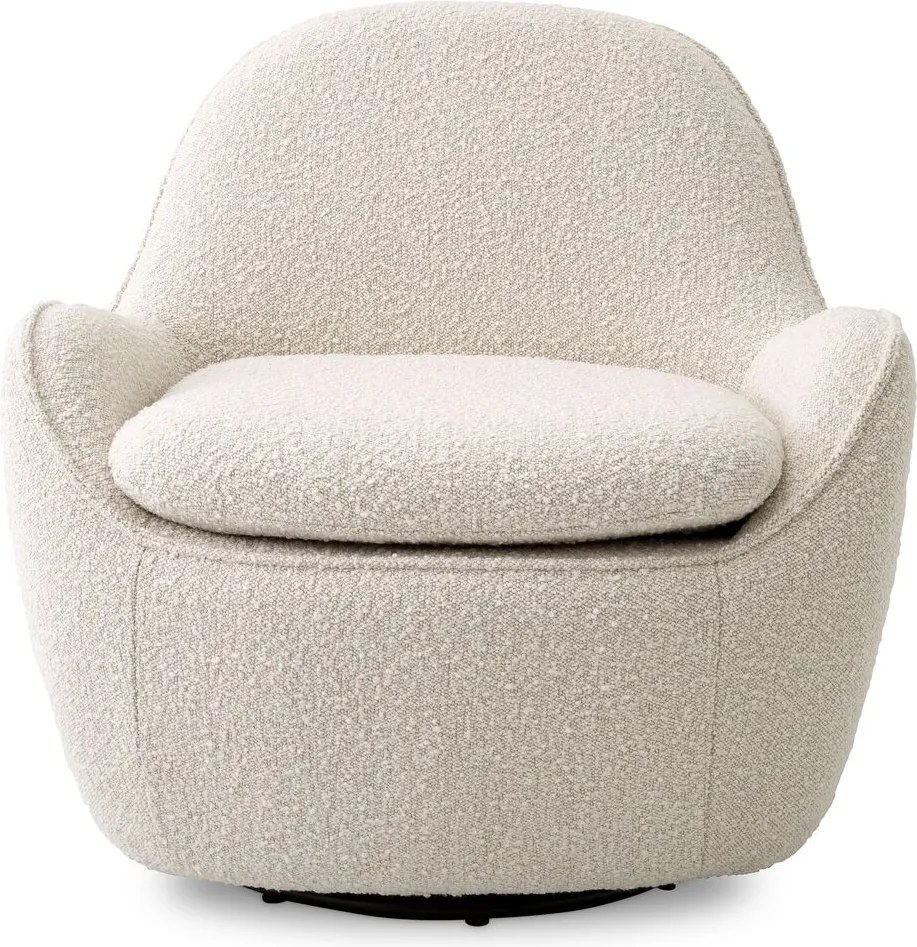 Fotoliu pivotant design elegant Cupido, boucle crem 115676 HZ
