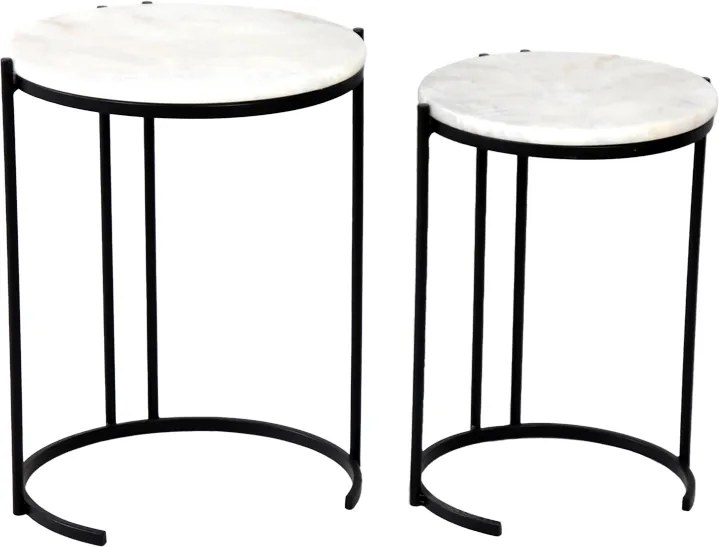 Set 2 Masute Cafea Luxor Blat Marmura Alba